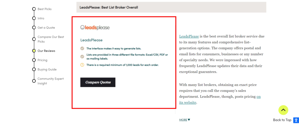 LeadsPlease - Voted Best Email List Broker and Mailing List Broker Overall by Business.com