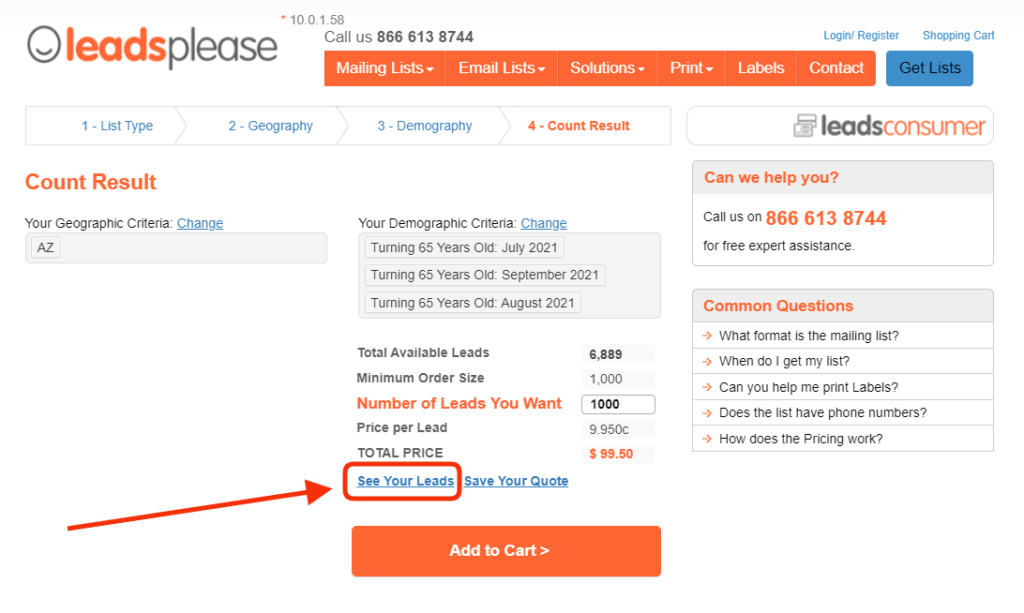 You can Preview your LeadsPlease Consumer Mailing List before you buy it! Now you can see exactly what you're getting before you place an order. 