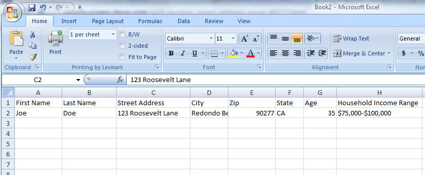 Mailing lists how to split the address column in excel