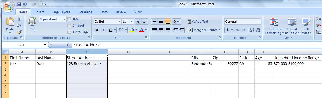 Mailing lists how to split the address column in excel